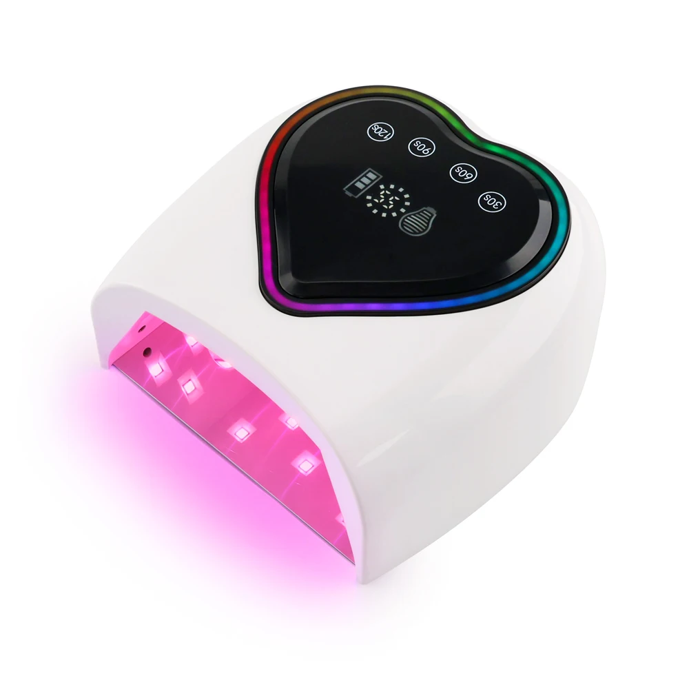 Professional Rechargeable Nail Dryer Nail Lamp 98w UV Lamp Curing LED Battery Charging Rainbow Light