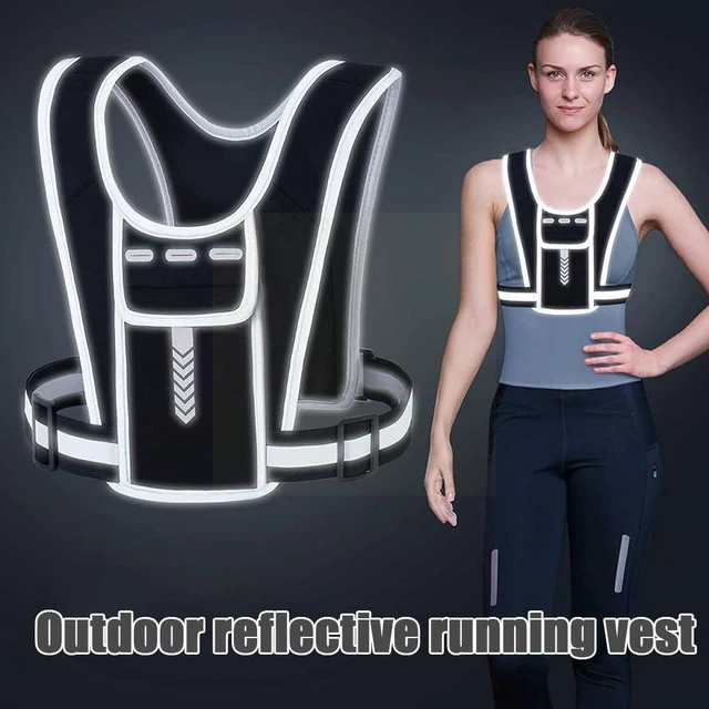 Lauf weste reflektierende Nacht Rucksack mit Handy halter Wasser flasche  Tasche leicht für Jogging Training Wandern Workouts n4o9