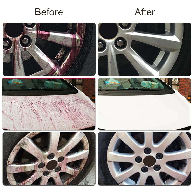 Car Cleaner S18 Car Paint & Wheel Iron Particles Powder Cleaning Super Rust Dust Remover Spray Metal Surface Defender Auto Rim Cleaner