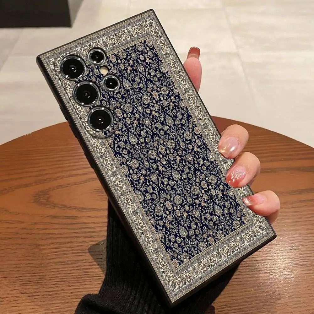 Black Persian Carpet Floral Pattern Phone Case Cover