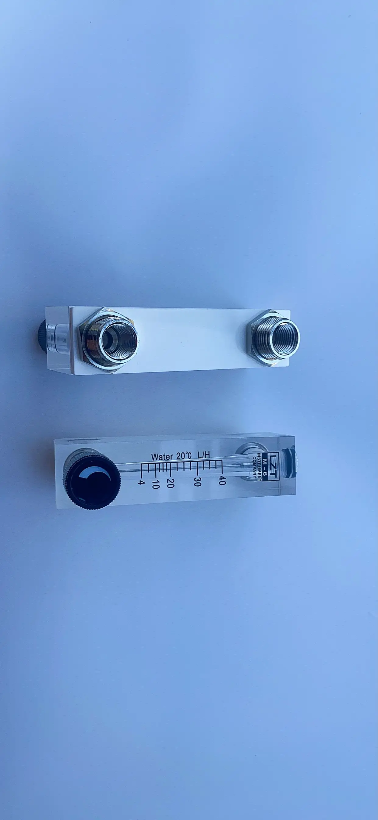 2-20L/h 4-40L/h 6-60L/h 10-100L/h LZM-6T Water Panel Flowmeter Rotameter With Valve M18 Male G1/4 Female Pressure 0.1Mpa