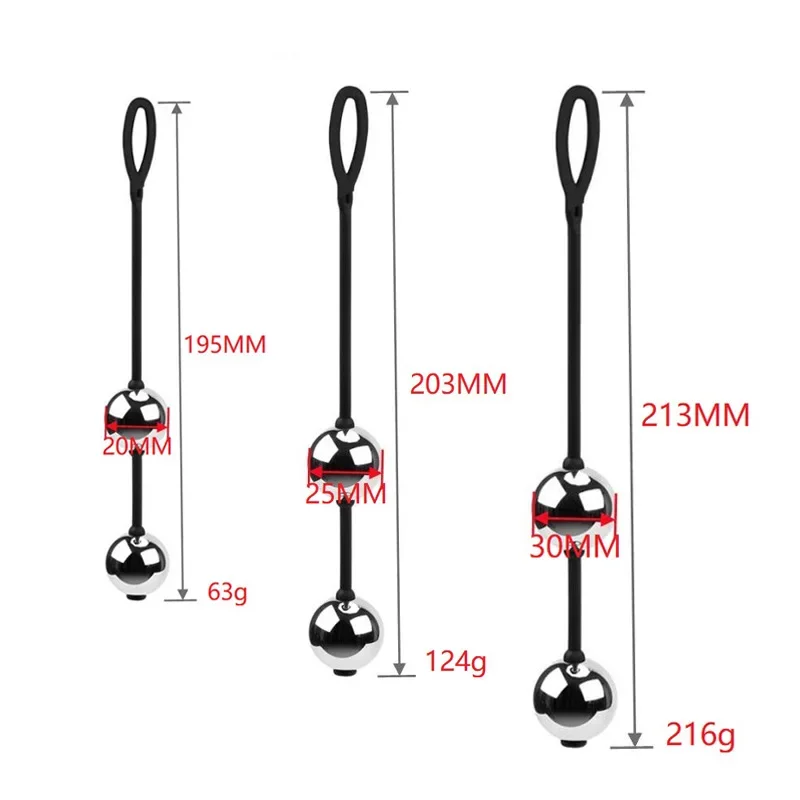 3 Size Metal Anal Beads Butt Plug Silicone Rope Geisha Balls Weighted Vaginal Kegel Exerciser Erotic Sex Toys for Woman kegel balls