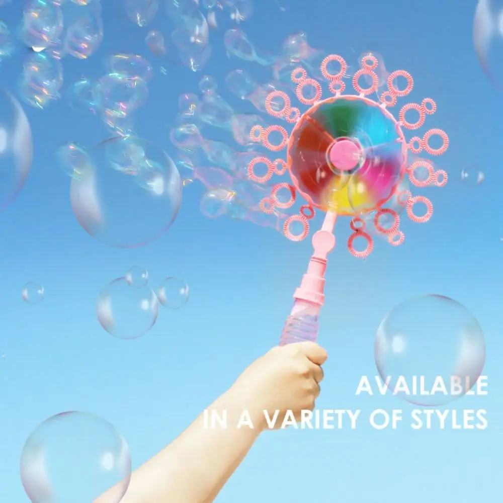 

Portable Bubble Guns Windmill Gifts Colorful Plastics Bubble Machine Pink Pop Toys Girl