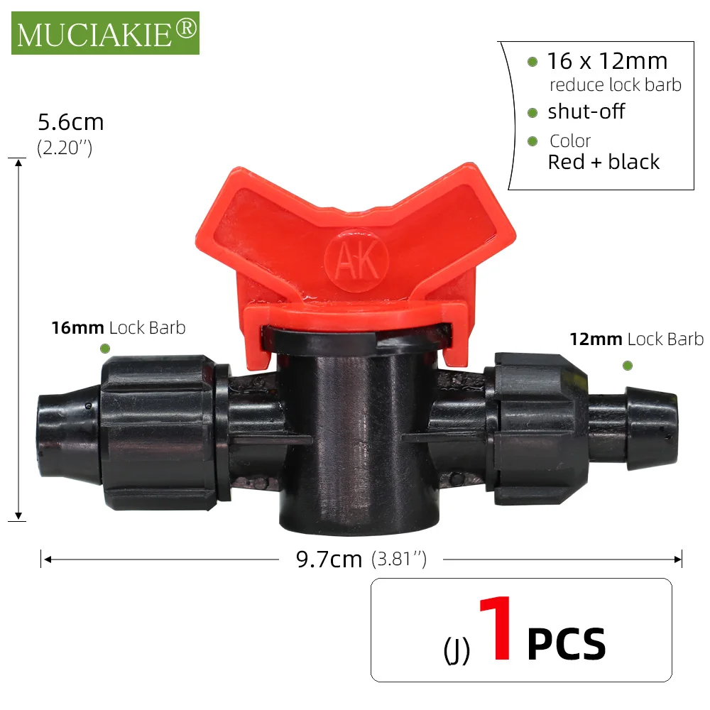 MUCIAKIE 1PC 1/2'' 3/4'' Thread Equal Reduced Watering Coupling Adapter Garden Irrigation Shut Off Valve Drip Tap Fittings Joint 