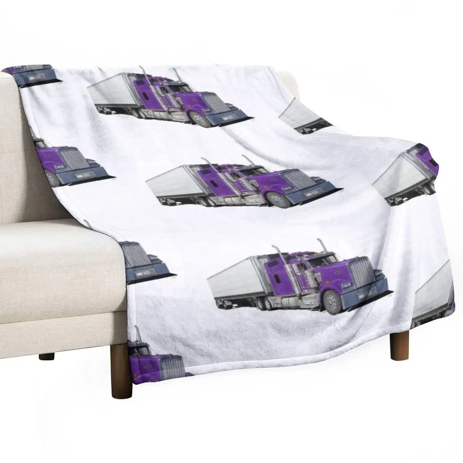 

Purple Kenworth Truck Throw Blanket Large Loose Blankets