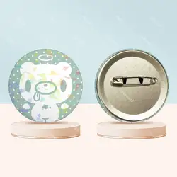 Cartoon G - Gloomy Bear Round Laser Badge Brooch - Creative Pin for Clothes, Hats, and Backpacks (Z6)