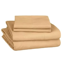 Luxury 4/6pcs Bed Sheet Set 100% Egyptian Cotton Bedding Sets with Fitted Sheet Flat Bedsheet Pillowcase Smooth Wrinkle Free 1