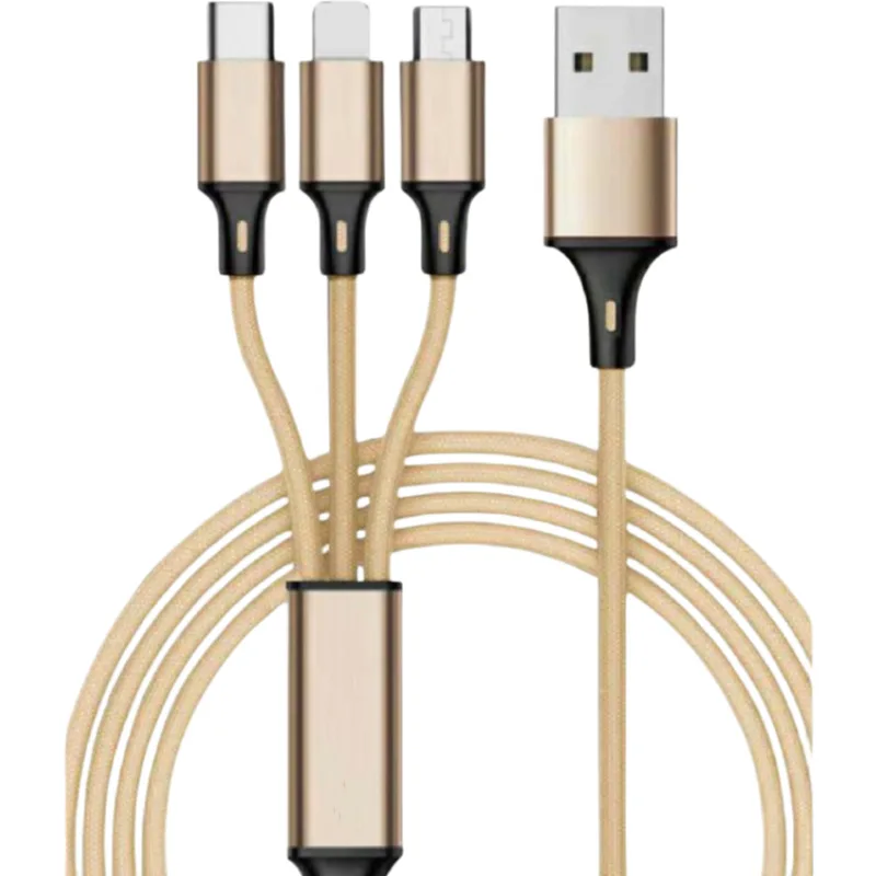 Data Cable One Drag Three Data Cable for Apple Android Typec 3-in-1 Fast Charge 1.2m Nylon Braid Convenient and Fast Data Transmission