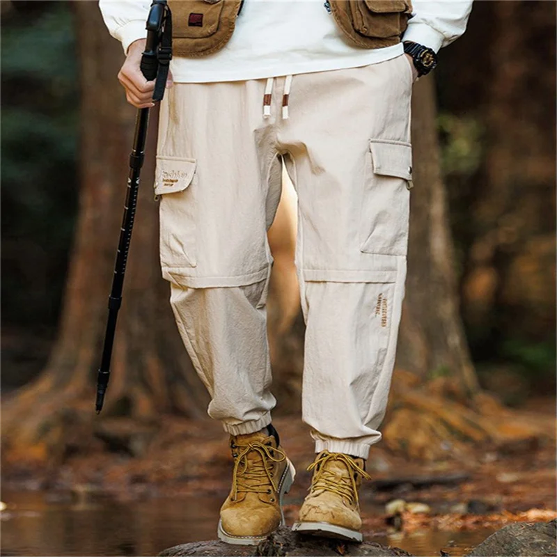 2024 casual pants, outdoor workwear pants, loose and versatile multi pocket trendy spring and autumn pants