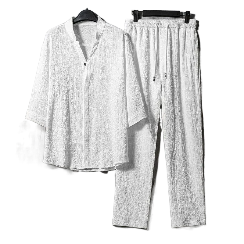Clothes For Men Summer High Quality Five-point Sleeve Set Large Size Loose T-Shirt Sports Two-piece Sets