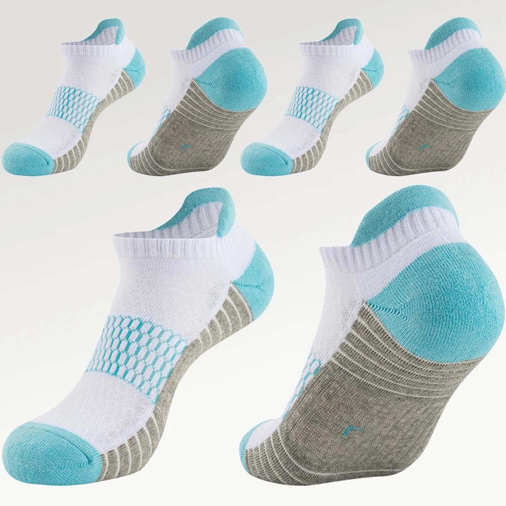 

3Pair Breathable Fitness Sports Ankle Socks Towel Bottom Non-Slip Running Socks Women Short Boat Socks Compression Training Sox