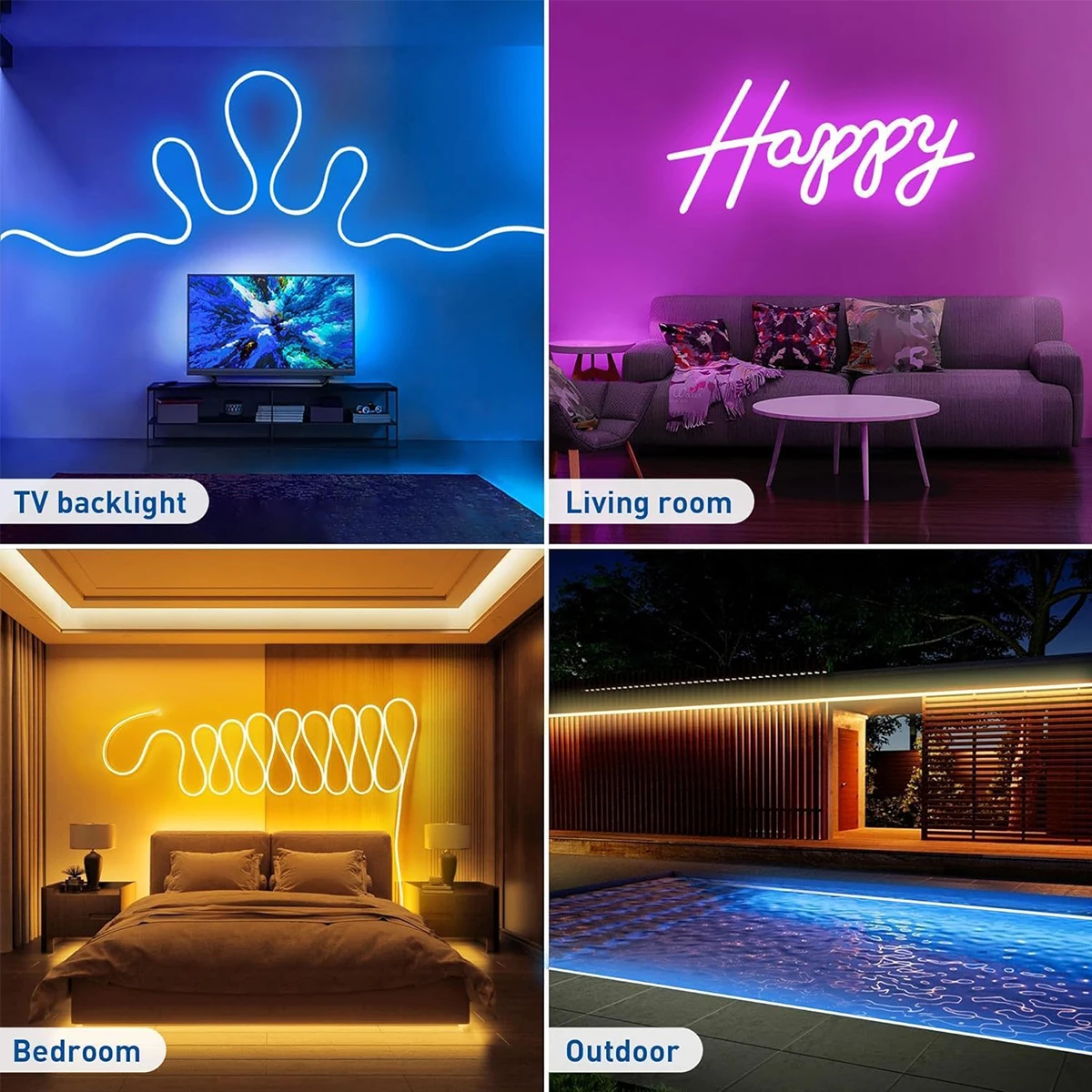 5V RGB Neon Strip Light 1M 2M 3M 5M USB Waterproof Flexible Ribbon Tape Neon Lights With Bluetooth Remote Control For Home Decor 6