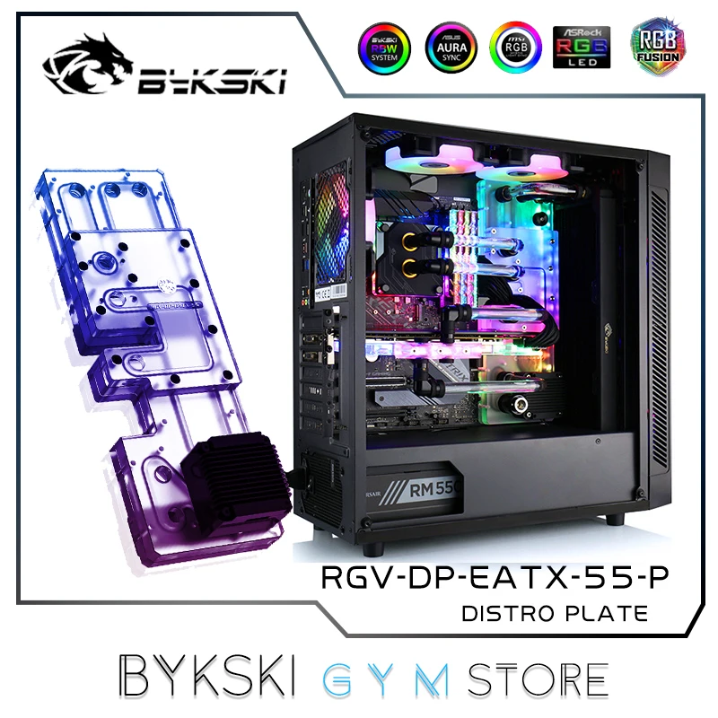 Bykski Distro Plate Water Cooling Kit For DEEP COOL MATREXX 55 Case,Reservoir Pump CPU GPU Block Radiator RGV-DP-EATX-55-P