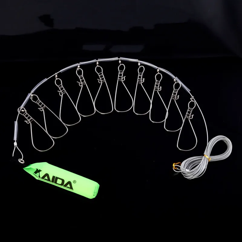 Stainless Steel 5/10 Snaps Fishing Lock Buckle for Giant Big Sea Live Fish Tackle Accessory Chain Stringer Floats Bass Lure Belt