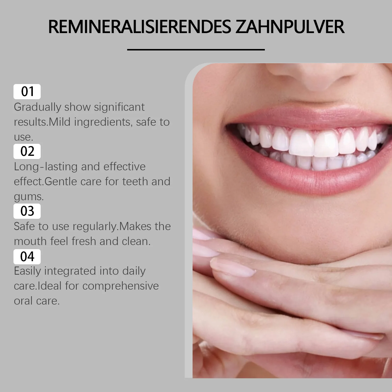 Polvere Sbiancante per Denti, Pulizia Profonda, Rimozione Placca e Macchie Gialle, Sbiancamento Denti, Alito Fresco, Non Irritante, Cura Orale - immagine 6