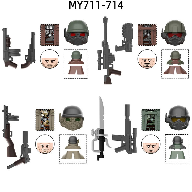 O MY711-MY714 Black Elite Desert Riot Ranger Modelo Blocos MOC Tijolos Conjunto Presentes Brinquedos