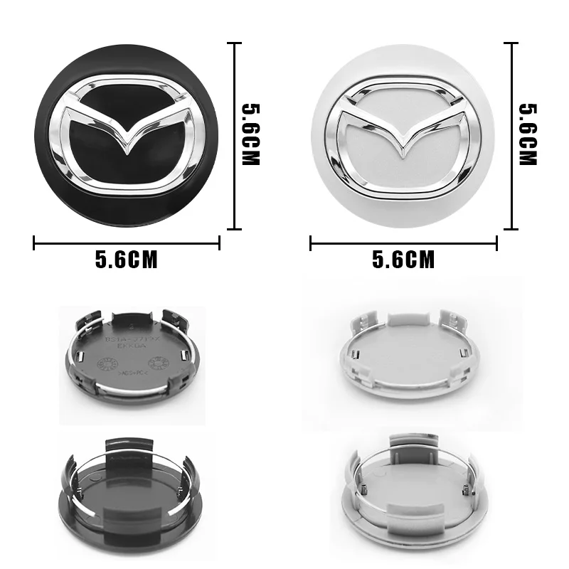 Wheel Hub Caps 4pcs 56mm Car Wheel Center Hub Caps Rim Cover For Mazda 2 3 5 6 323 626 Demio CX3 CX5 CX30 Atenza Axela MX3 MX5 RX8 Accessories wheel hub covers wheel hub caps