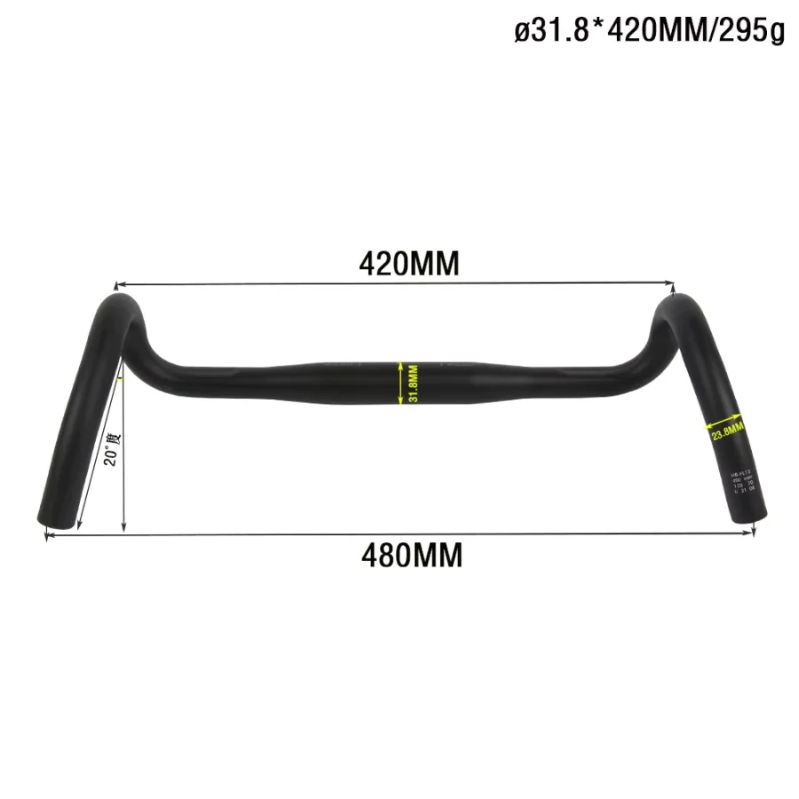 UNO FL12 Gravel Cross-Country Lenker/Gebogener Lenker aus Aluminium für Fahrräder 31,8X380/400/420/440/460MM – Detail 7