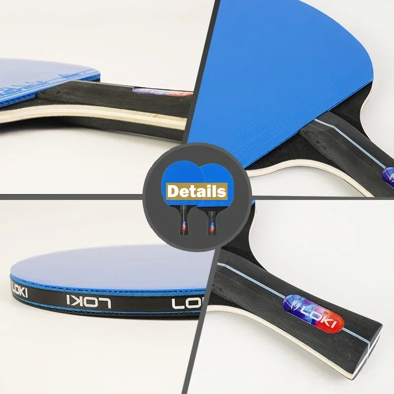 Description Picture 4 of itemLOKI K5000 Table Tennis Racket Set 1pc/2pcs Home Entertainment Ping Pong Rackets with Blue Color Ping Pong Rubber Table Tennis