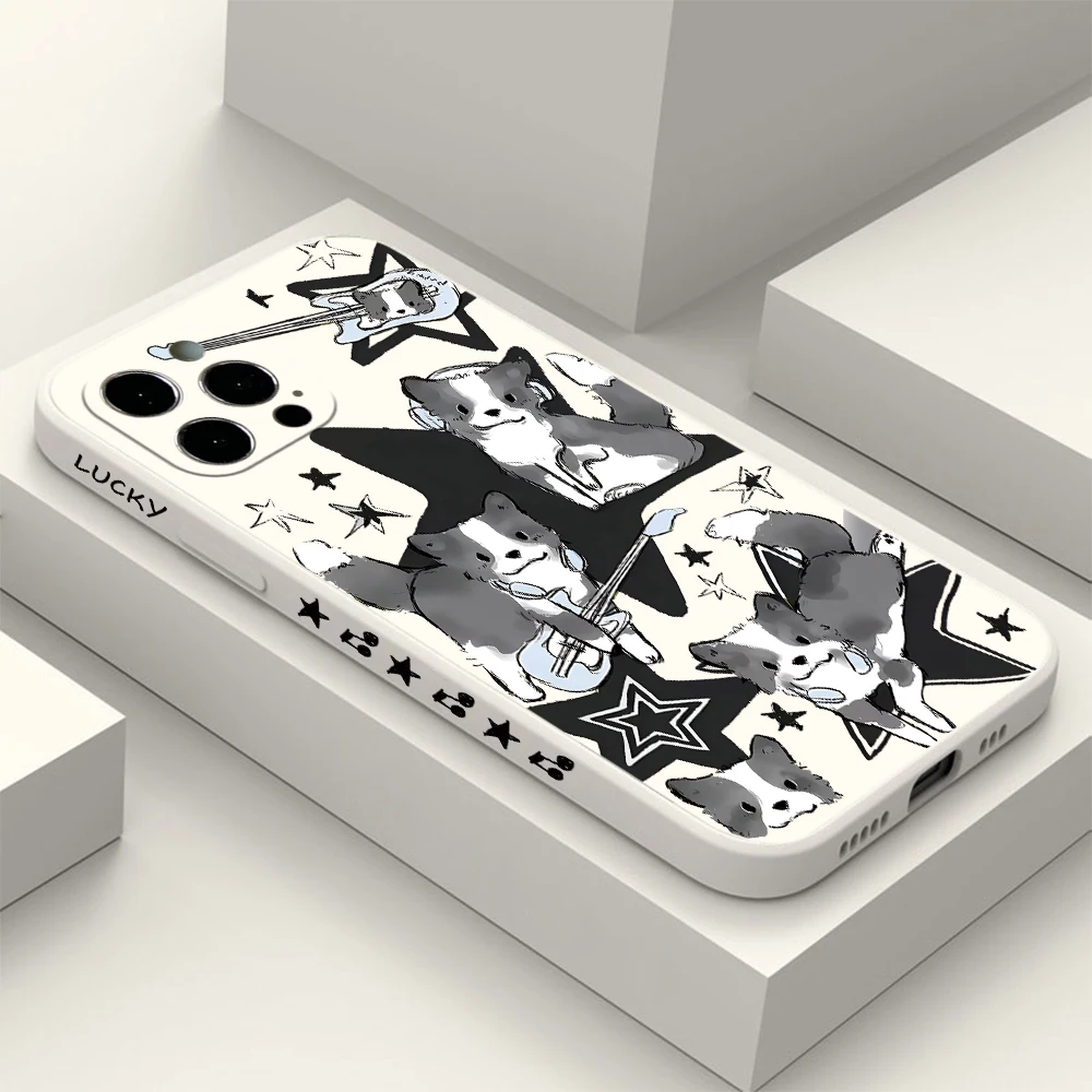 Musical Guitar Dog Design Phone Case - Straight Edge Cover