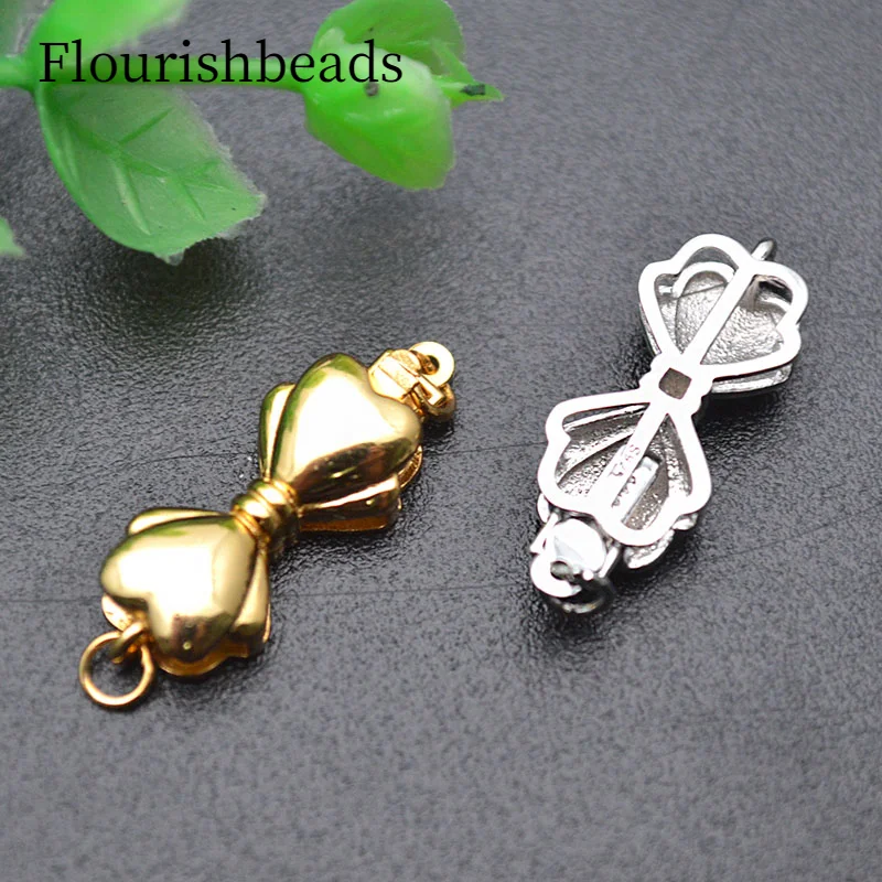 

High Quality 8x23mm 925 Sterling Silver Bow Tie Design Necklace Spring Clasps Jewelry Connector Buckle DIY Jewelry Accessories
