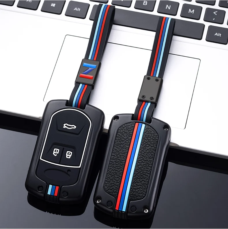 Custodia per chiave auto in metallo copertura guscio di protezione per Chery Tiggo 5 Tiggo 7 Tiggo 8 Arrizo 5x6 7 3 bottoni accessori portachiavi intelligenti - Sfa8980a2bf194b0ab4213e35c206c8d7g
