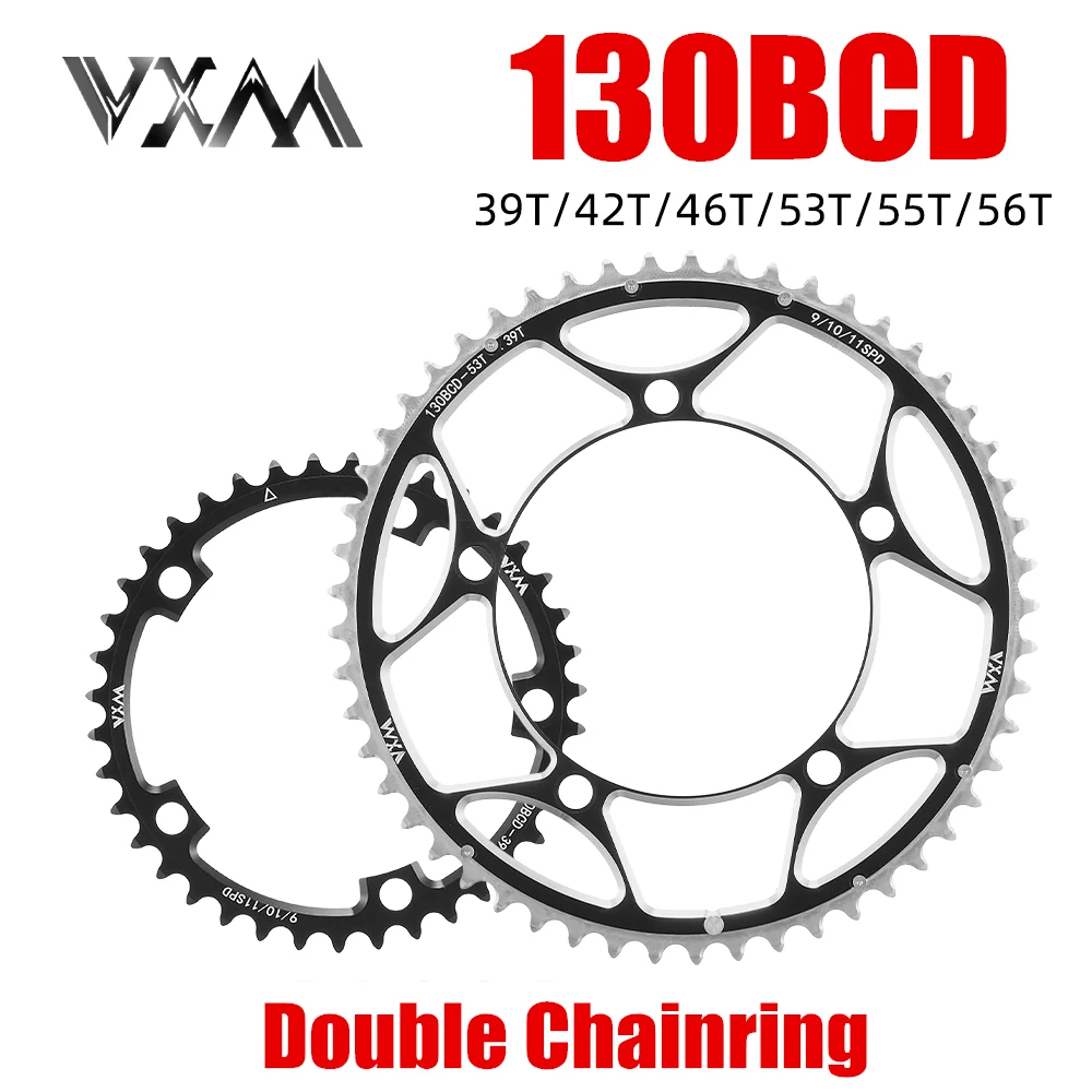 VXM 自転車ダブルチェーンリング 130BCD 39T 53T 42T 55T 46T