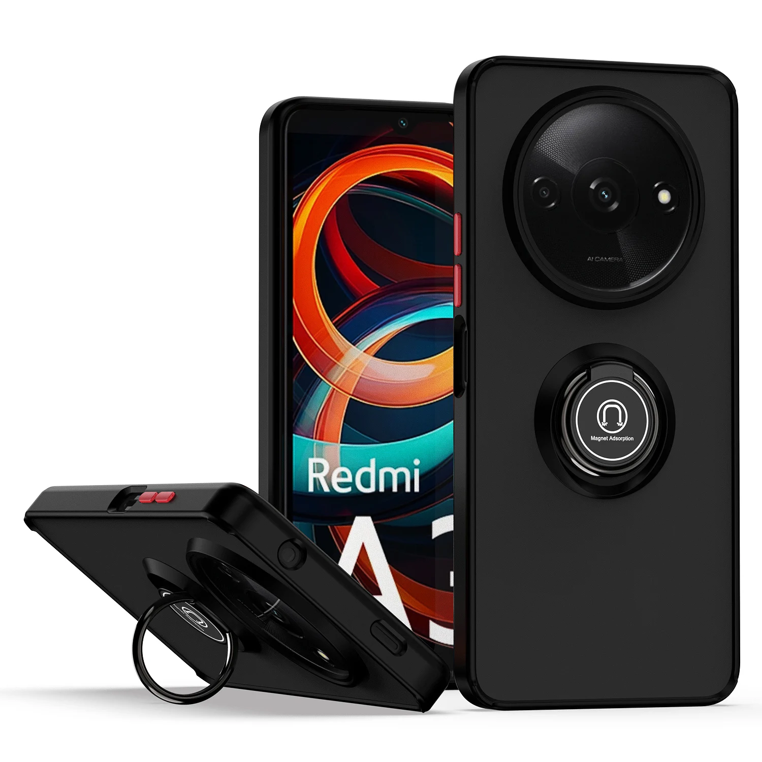 Rugged Magnetic Ring Stand Shockproof Armor Case
