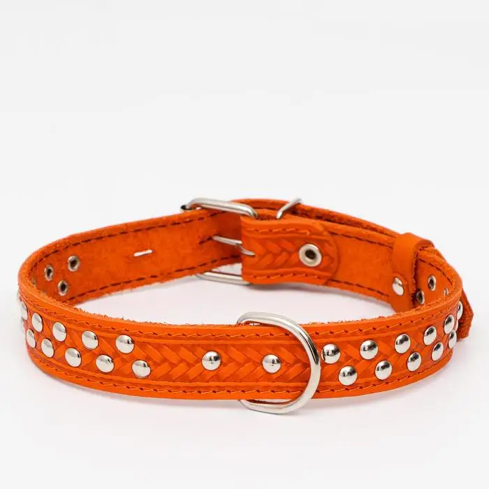 Leather single-layer collar cool 60x3 cm Osh 45-57 Red | Дом и сад