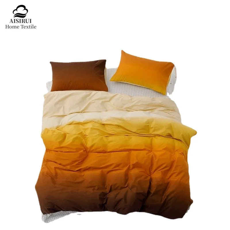 

AISIRUI Pure Cotton Duvet Cover Gradient Solid Color Comforter Quilt Cover Queen King Size Home Decor Bedding(No Pillowcase) 1Pc