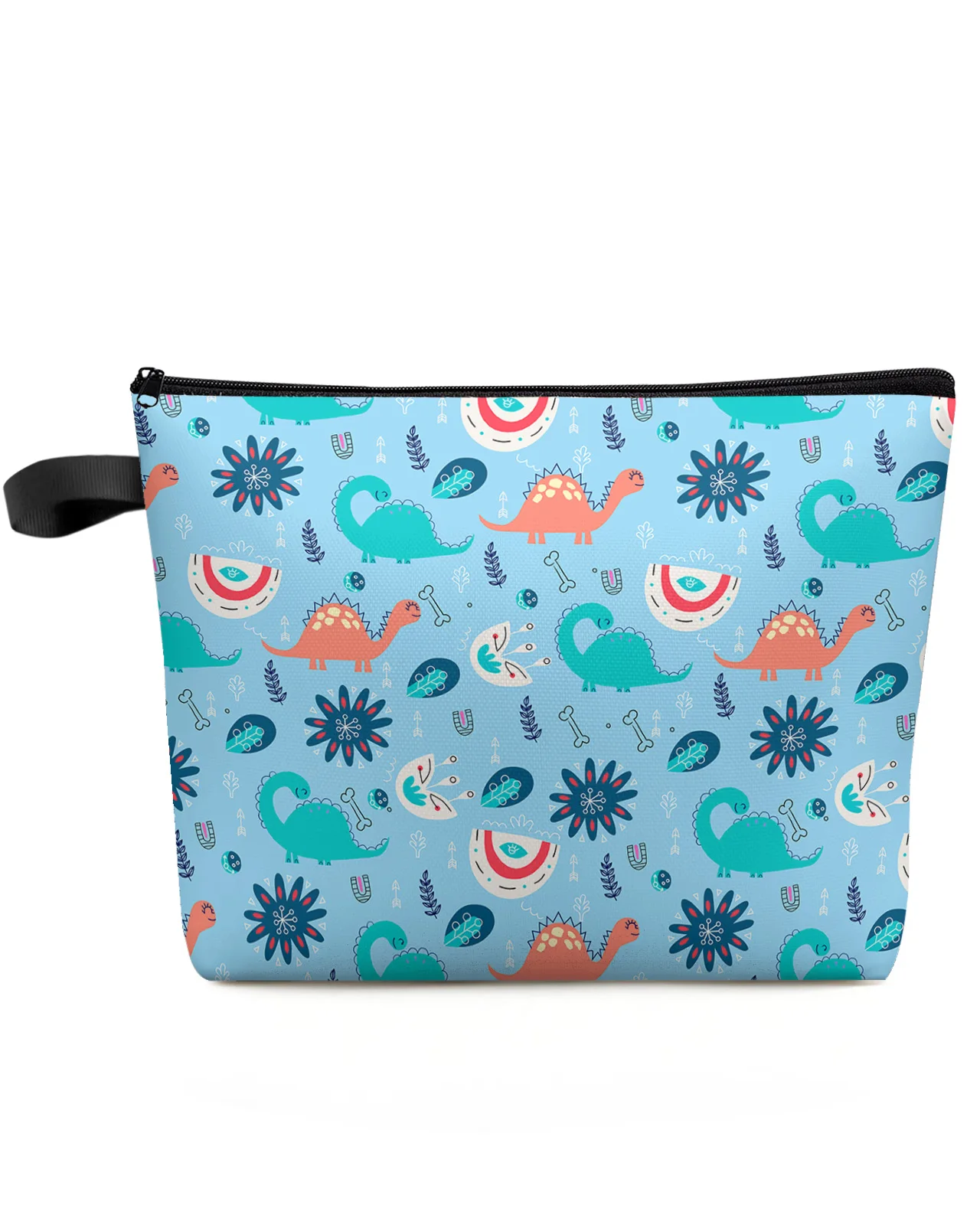 

Dinosaur Flowers Leaves Cartoon Makeup Bag Pouch Travel Essentials Lady Women Cosmetic Bags Toilet Organizer Storage Pencil Case