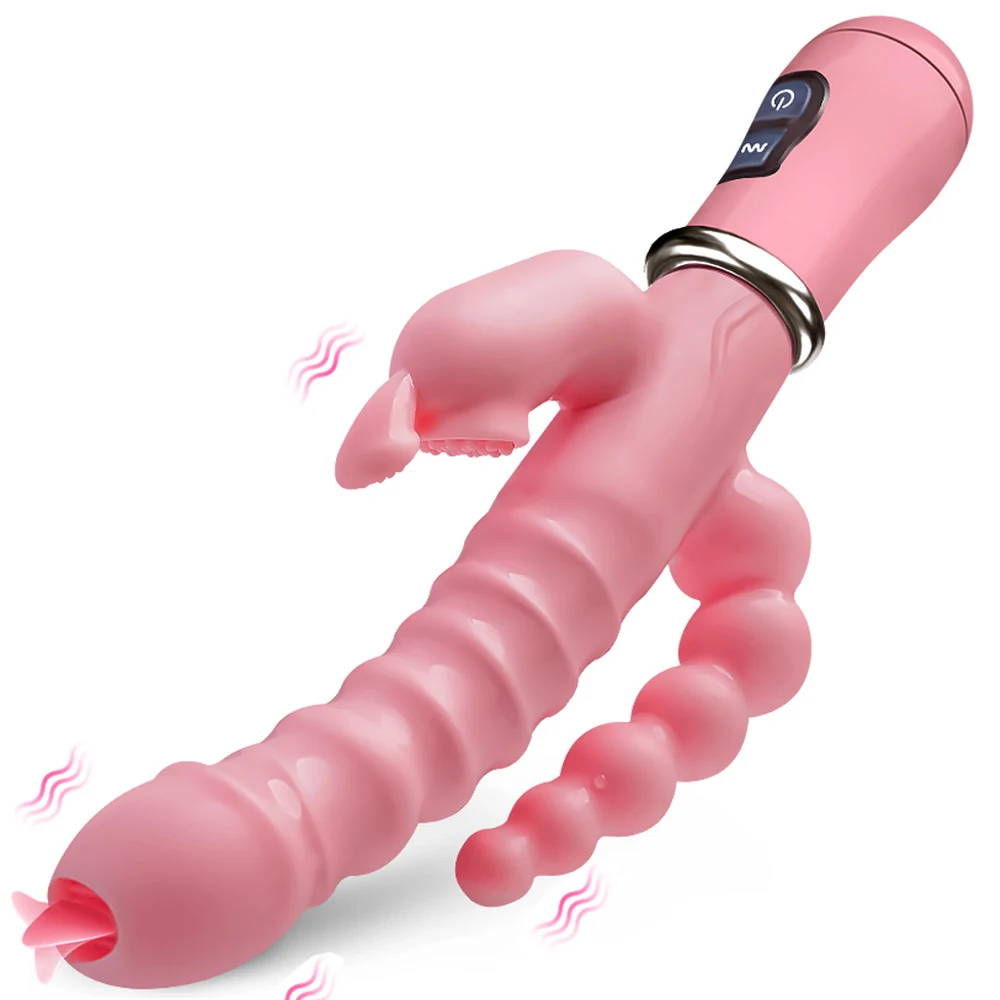 Women sex toy rabbit G spot dildo vibrator clitoris stimulator double penetration