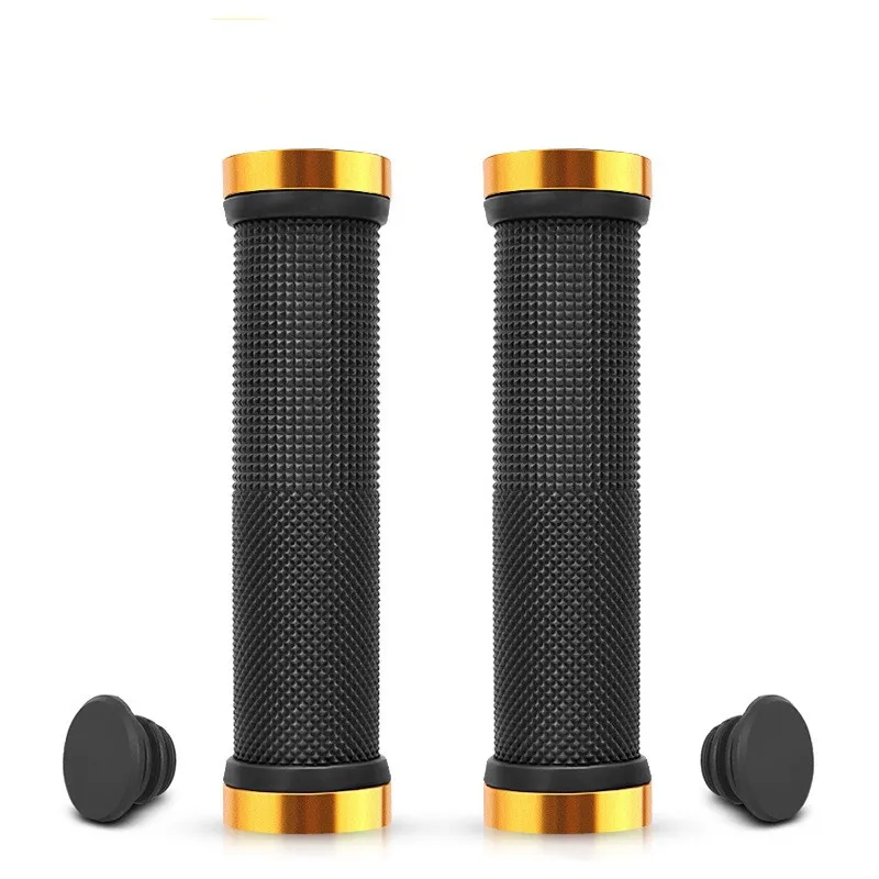 PE Gummi MTB Griffe Legierung Manschetten Bilaterale Sperre Fahrrad Griff Grip Anti-skid Radfahren Lenker Hülse BMX Fahrrad Zubehör – Detail 12