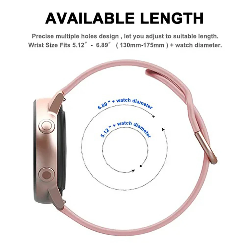 Universal Silicone Watch Strap 20-22mm - Premium Adjustable Band