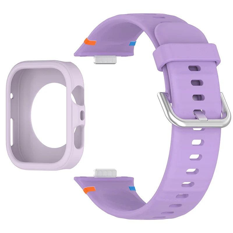Protective Soft Case with Silicone Sports Strap for Smartwatch Fitness Bands