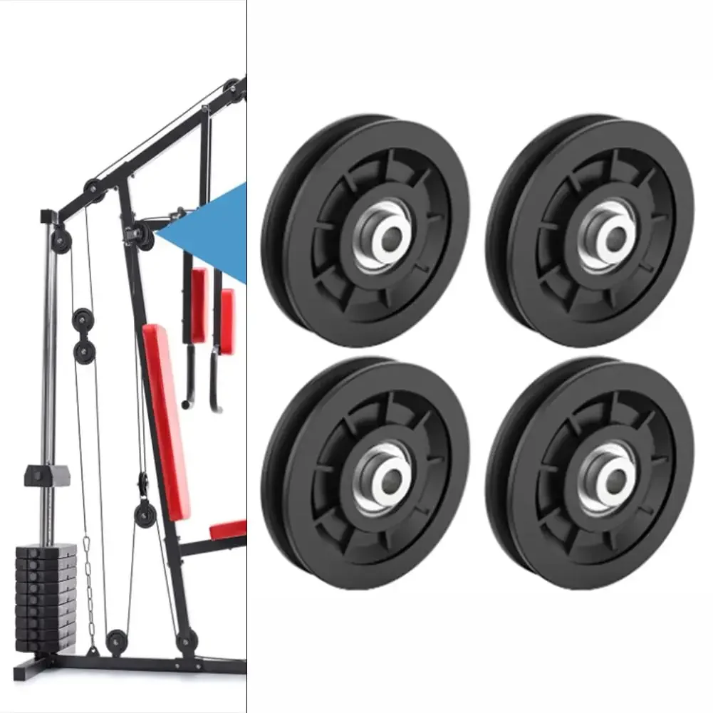 Fitness Pulley Wheel 4Pcs Nylon Bearing