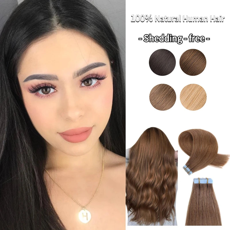 Tape In Hair Extensions Straight Hair Natural 100% Human Extensions Pre Bonded Capsules Microlink Capsules
