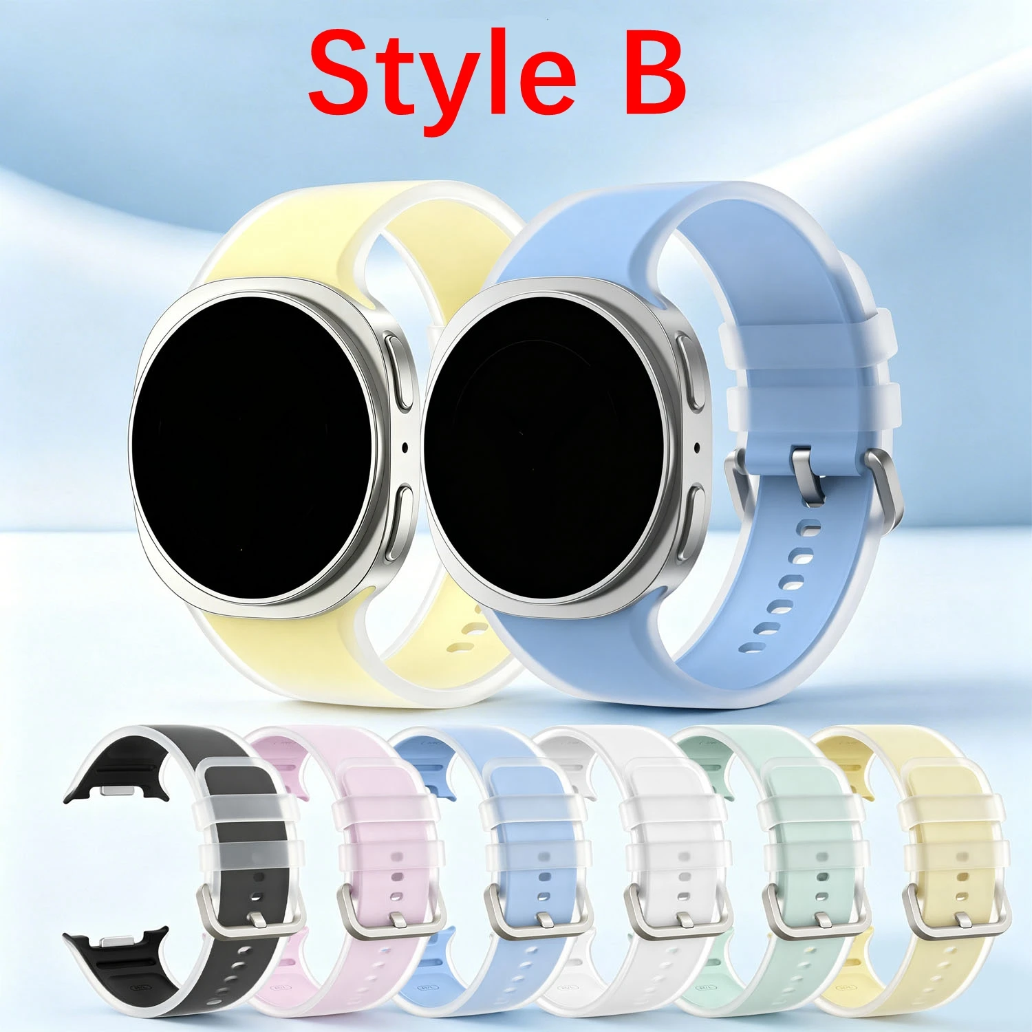 Silicone Replacement Wristband for Smartwatches - Soft and Durable Strap in Various Sizes