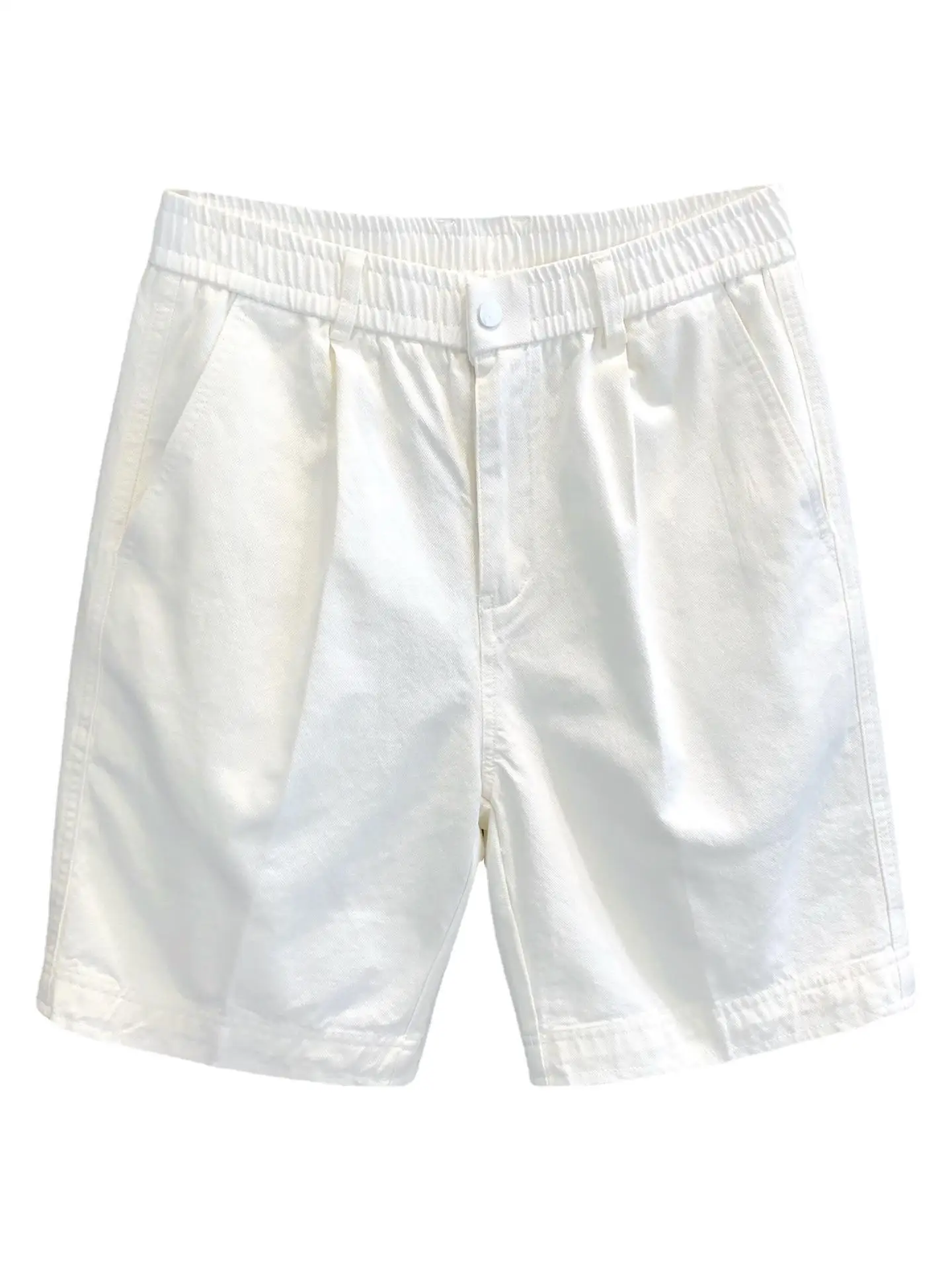 Combed cotton ruffled handsome men\'s casual pants, trendy brand men\'s middle pants and trousers