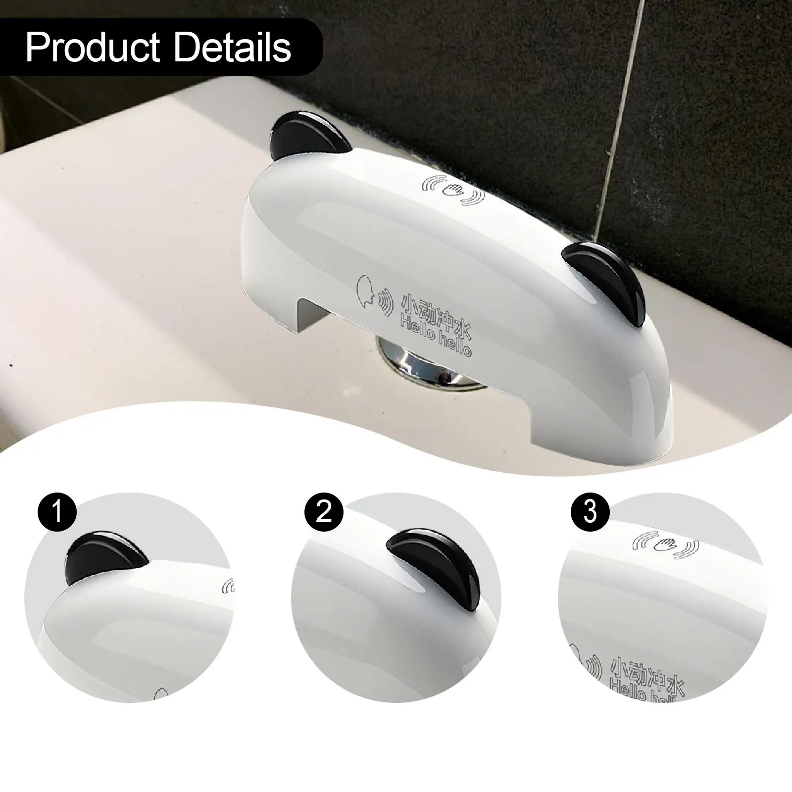 Touchless Toilet Flusher with Voice Control , White Professional 150x50x56mm