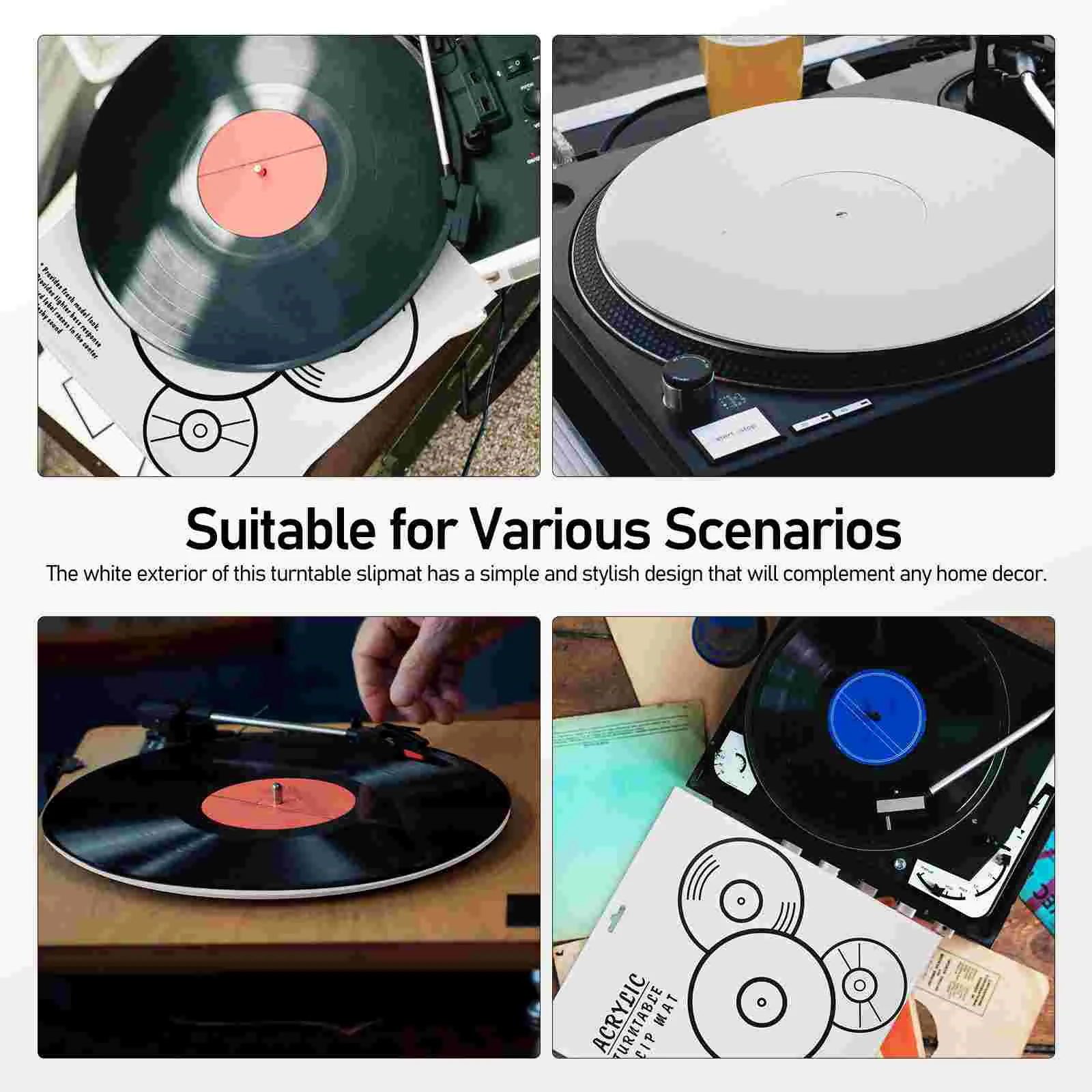 Acrylic Turntable Mat 12 Acrylic Record Player Platter Vinyl Slip Mats Record Playback Antistatic