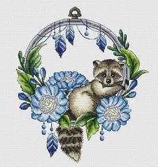 

Cross Stitch 14CT Ecological Cotton Threads Embroidery Home Decoration Hanging Letter Flower 20210 Animal wreath series (3)