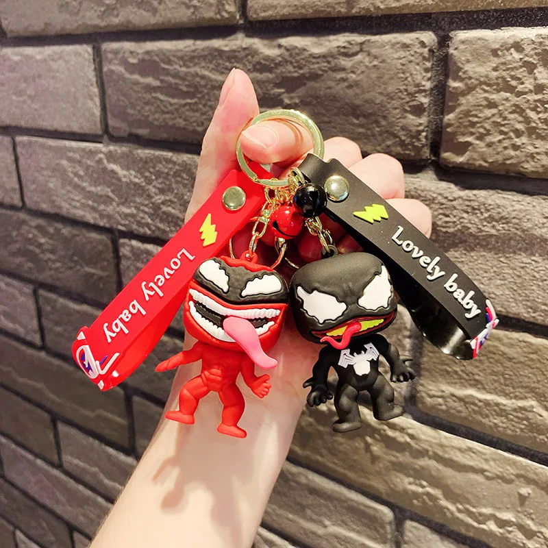 Disney Marve Cartoon Cute Venom Doll Portachiavi Deadly Guardian Figure Portachiavi Catene Ornamento Ciondolo Auto Regali Per Ragazzi Bambini