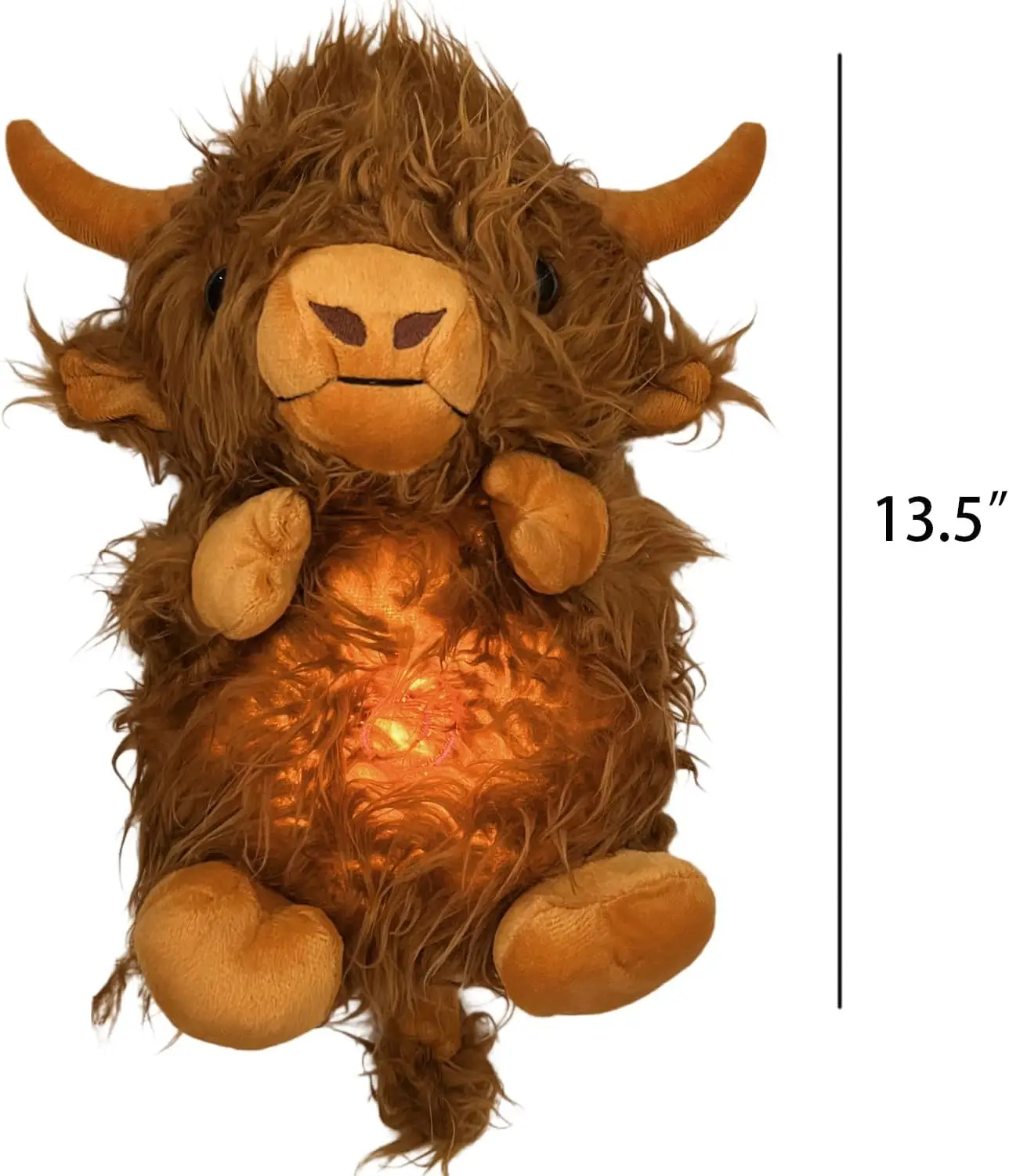 Soothing Snuggle Cute Highland Cow Stuffed,Soothing Breathing,Sleeping Cow Plush Toy with Breathing Action and Lighted Music
