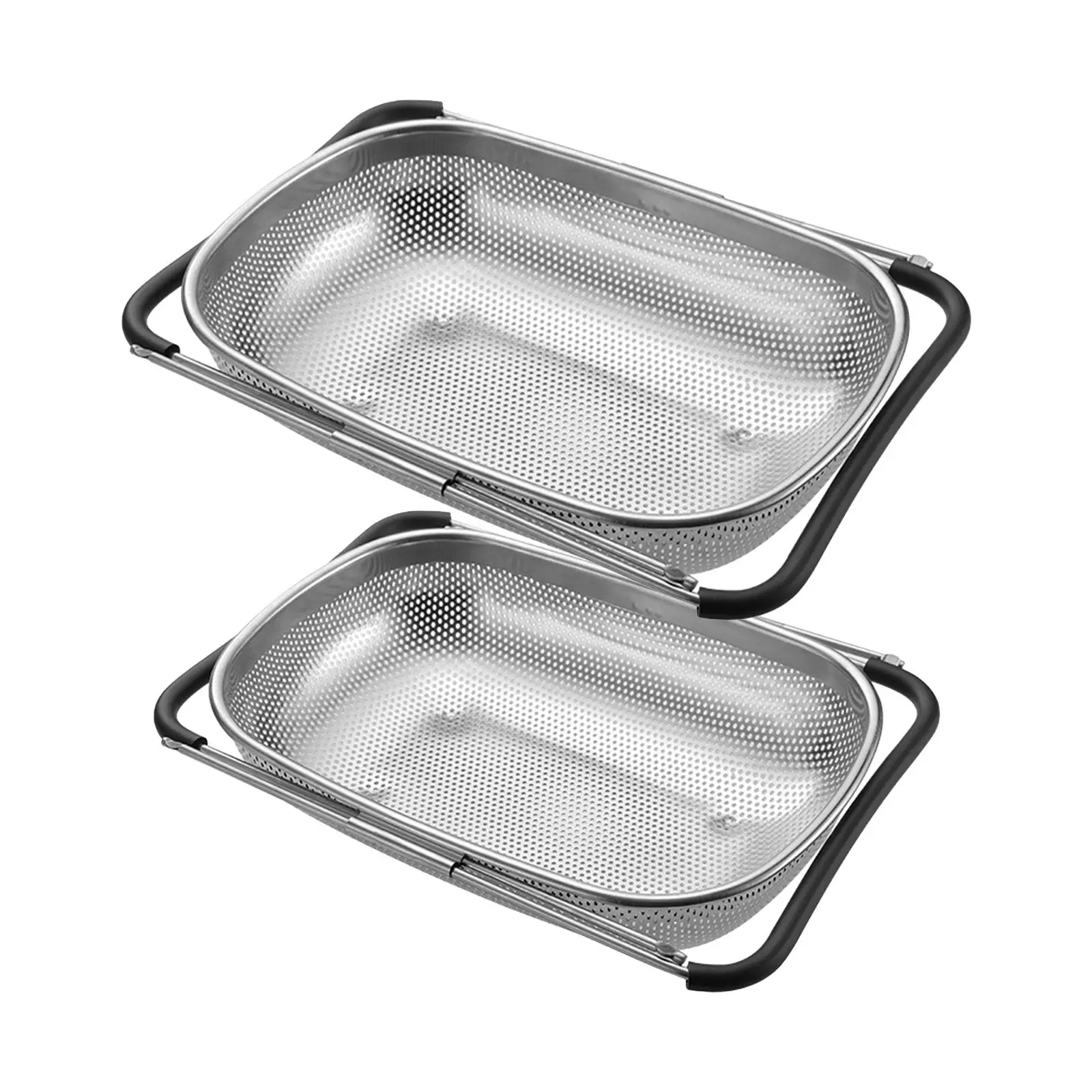 

Sink Draining Basket over The Sink Strainer Fine Mesh Extendable Rectangle Handy