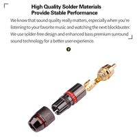 YYTCG-RCA audio connector, Gold plated connector, Lotus head video stand, 6mm cable, RCA male plug adapter 1/2/4 pieces - Image 5