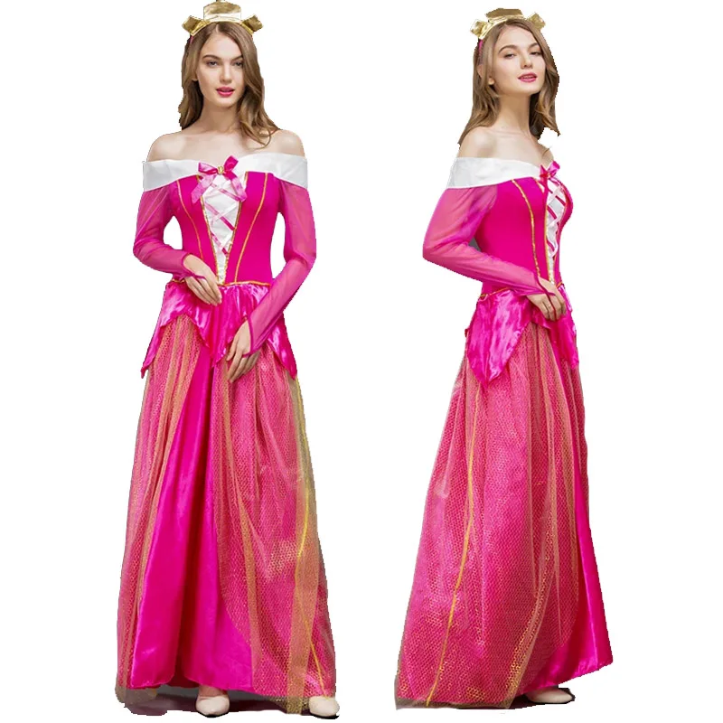 Cosplay Costume Vestito Aurora Adulto Vestido Azul Aurora, Vestido