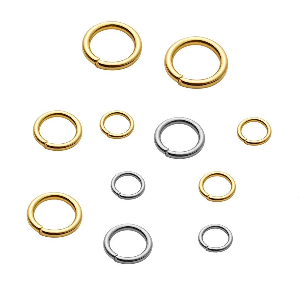 Jump Rings 50-200pcs/lot Stainless Steel Open 4 5 6 8mm Split Rings Connectors DIY Necklace Jewelry Making Findings Accessories