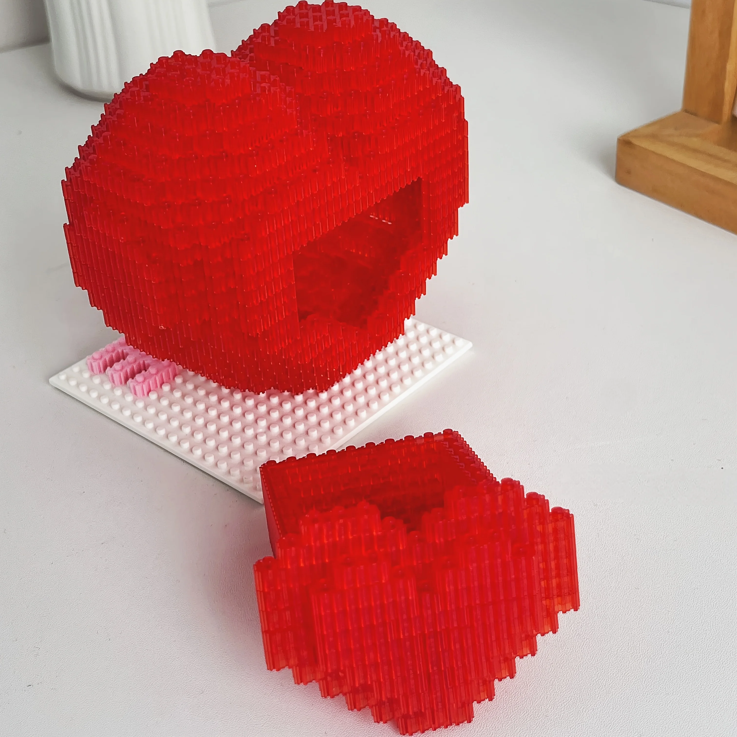 Kreativer Herz-Mikrobaustein Valentinstag Ewiges Herz Modell Mini-Ziegelstein-Figur Zusammengebautes Geschenk für Heimdekoration – Detail 9