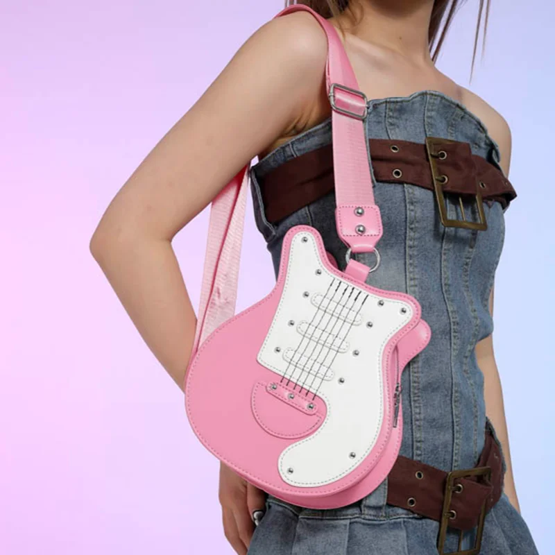 Purses&Handbags For Women Luxury Designer Leather Crossbody Shoulder Bag Guitar Shaped Novelty Chest Bag High Quality Sling Bags 4
